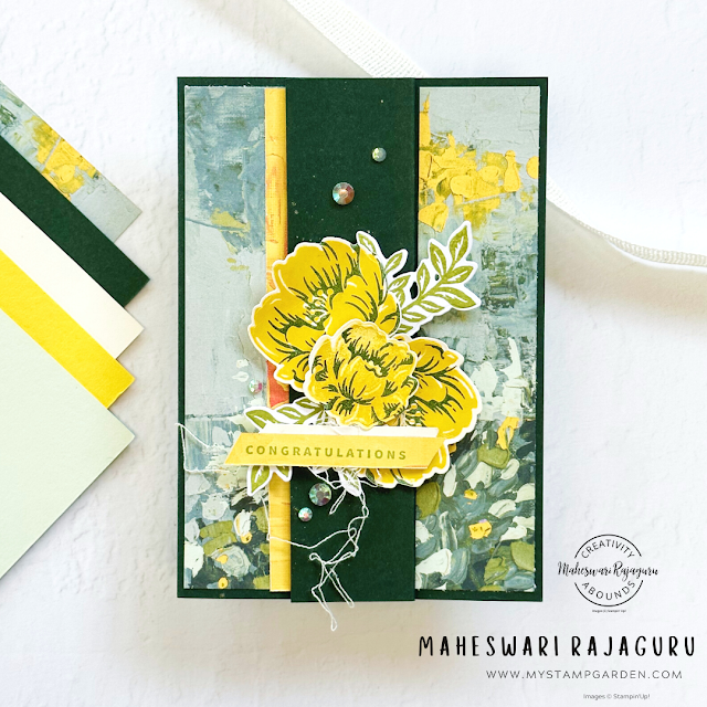 #maheswarirajaguru #stampinupaustralia #stampinup #fancyfold #mystampgarden